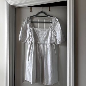 Altar’d State White Puff Sleeve Babydoll Dress